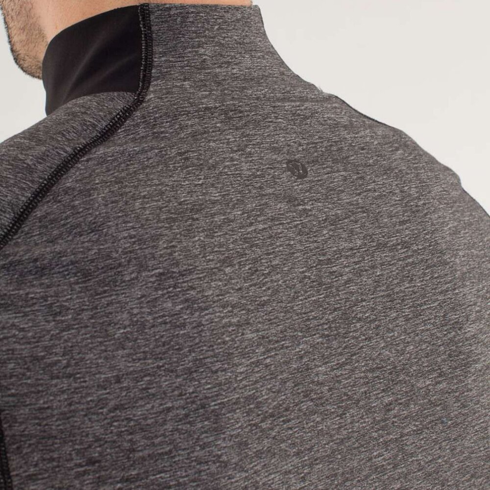 LULULEMON Blaze 1/2 Zip Long Sleeve Running Shirt Heathered Black LG MSRP $118 - Picture 2 of 7